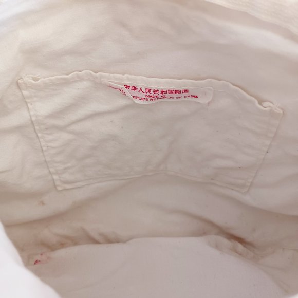 Beige Crochet Floral Shoulder Bag W/Embroidered Multi Color Flowers - Picture 5 of 10